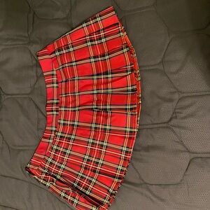 Red Plaid Mini Skirt